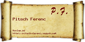Pitsch Ferenc névjegykártya