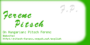 ferenc pitsch business card